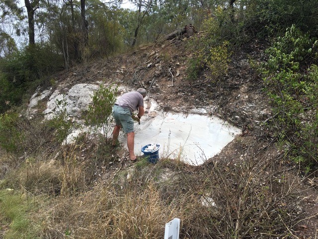 John James collecting Diatomaceous rock