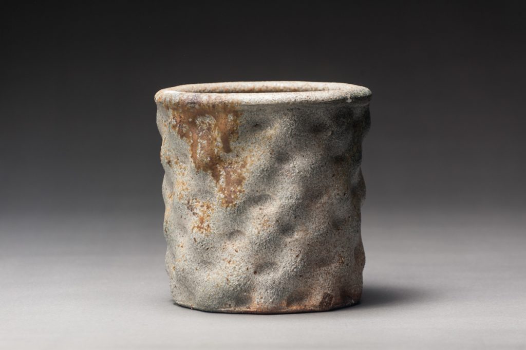 Grant Hodges wood fire stoneware ash glaze thrown and distorted